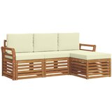 Set vanjskih sofa 4 kom. Prirodna i krem Bijela 193,5 x 122,5 x 73 cm | shoptok.hr