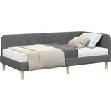  Kutni okvir kreveta Tamno siva 90 x 190 cm tkanina | Eponuda.ba