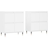 vidaXL Komoda 2 kosa bel inženirski les, (20806860) | Shoptok.si