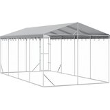 Vanjski kavez za pse s krovom srebrni 3x6x2,5 m pocinčani čelik | shoptok.hr