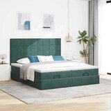 vidaXL okvir kreveta s madracima tamnozeleni 200x200cm baršunasti | shoptok.hr