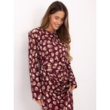 RUE PARIS Dress-IT-SK-20057.21P-burgundy Cene