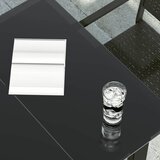 Vrtni blagovaonski stol crni 80 x 80 x 74 cm od čelika i stakla | shoptok.hr