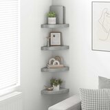  Plutajuće kutne police 4 kom sjajne sive 25 x 25 x 3,8 cm MDF | shoptok.hr