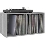  Kutija za pohranu vinilnih ploča siva 71 x 34 x 36 cm drvena | shoptok.hr