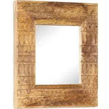 vidaXL Ročno izrezljano ogledalo 50x50x11 cm trden mangov le