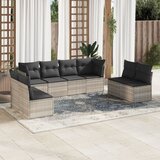  8-dijelni set vrtnih sofa od poliratana s jastucima svjetlosivi | shoptok.hr