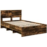  Krevetna konstrukcija s uzglavljem Dimljeni hrast 120 x 123 cm | shoptok.hr