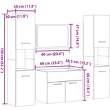 vidaXL 4-dijelni set kupaonskog namještaja siva boja betona drveni Cijene