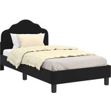  Krevet za djecu s uzglavljem Crna 80 x 160 cm Baršun | shoptok.hr