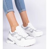 D/CEO marka niezdefiniowana White women's sneakers decorated with glitter Sandoria | Shoptok.si