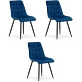  SPLIT stolica - tamnoplavi baršun / crne noge x 3 | shoptok.hr