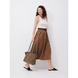 Reserved Pamučna suknja s pojasom - bež | shoptok.hr