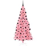 vidaXL Božično drevo med 300 LED z stojalom Roza 210 cm PVC | Shoptok.si