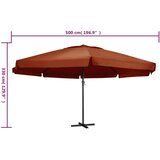 vidaXL Vrtni suncobran s aluminijskom šipkom 600 cm boja cigle | shoptok.hr