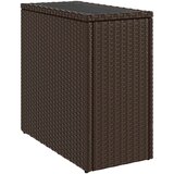 vidaXL Vrtni pomoćni stolić sa staklenom pločom smeđi 58x27,5x55 cm | shoptok.hr