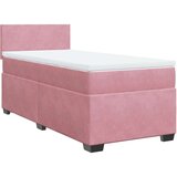 vidaXL Box spring postelja z vzmetnico roza 100x200 cm žamet | Shoptok.si