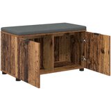  Klupa za hodnik s jastukom s policom Staro drvo 80 x 38 x 46 cm | Eponuda.ba