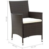  Vrtni stoli z blazinami 4 kosi poli ratan rjave barve, (20660278) | Shoptok.si