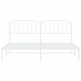  Metalni okvir za krevet s uzglavljem bijeli 200x200 cm | shoptok.hr