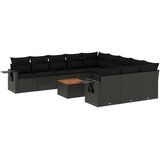  12-dijelni set vrtnih sofa od poliratana s jastucima crni | shoptok.hr
