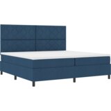 Box Spring krevet s madracem &amp LED plavi 200x200 cm Tkanina | shoptok.hr