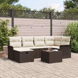 vidaXL 7-dijelni set vrtnih sofa s jastučićima smeđa poliester ratan | shoptok.hr