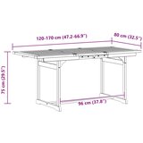  Vrtni blagovaonski stol (120-170) x 80 x 75 cm od drva bagrema | Eponuda.com