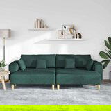  Tkaninska sofa s jastukom 3 pcs Tamnozelena 208 cm tkanina | shoptok.hr