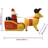 vidaXL Božićni ukrasni Djed Mraz i sob na napuhavanje LED 130 cm | shoptok.hr
