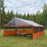  Obiteljski šator s krovom Siva i narančasta 600 x 400 x 268 cm | shoptok.hr