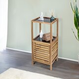 Wenko Crni/u prirodnoj boji nizak/uski kupaonski ormarić od masivnog bagrema 39,5x86 cm Fondi – | shoptok.hr