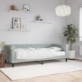  The Living Store Dnevna postelja z vzmetnico svetlo siva 90x200 cm žamet - Dnevna Postelja Z Vzmetnico, (21441357) Cene