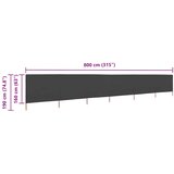  Vjetrobran sa 6 panela od tkanine 800 x 160 cm antracit | shoptok.hr