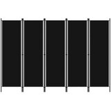 Sobna pregrada s 5 panela crna 250 x 180 cm | shoptok.hr