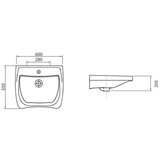 Sapho Bijeli keramički umivaonik 60x55 cm Handicap – | shoptok.hr