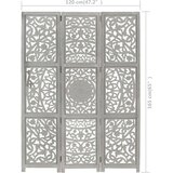 Sobna pregrada s 3 panela siva 120 x 165 cm masivno drvo manga | shoptok.hr
