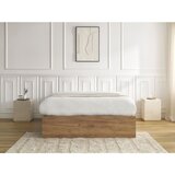 Bobochic Paris Smeđi bračni krevet od iverice u dekoru breze s prostorom za odlaganje/bez uzglavlja s podnicom 160x200 cm Mara – | shoptok.hr
