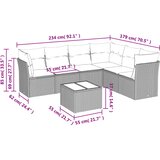  7-dijelni set vrtnih sofa od poliratana s jastucima crni | shoptok.hr