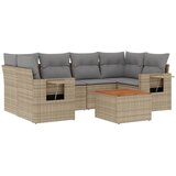 Maison Chic Seti vrtnega pohištva - Vrtna garnitura - Vrtni pohištvo set 7-delna z blazinami bež poli ratan, (21802774) | Shoptok.si