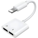 Joyroom Lightning 2x adapter za slušalice, zvuk i punjenje - Bijela | shoptok.hr