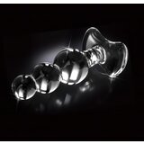 Icicles No. 47 - stekleni analni dildo s trojnimi kroglicami (prosojen) | Shoptok.si