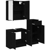  Komplet pohištva za kopalnico s predalom 3 pcs Črna Orehovina, (5000092977) | Shoptok.si