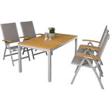 Gardenson vrtna garnitura naxos aluminij siva, srebrne barve, barve akacije siva, srebrne barve, barve akacije | Shoptok.si
