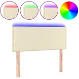 vidaXL LED posteljno vzglavje krem 100x5x78/88 cm umetno usnje, (20737316) Cene