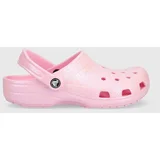 Crocs Natikači Classic Glitter Clog ženski, roza barva, 205942