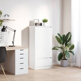 vidaXL Omarica z predalom bela 55,5x34x119,5 cm inženirski les Cene