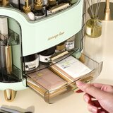  Large Cosmetics Organizer with Drawers and Lid Green | Shoptok.si