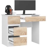 AKORD A-7 Računalniška Miza, Leva Izvedba, Bela/Hrast Sonoma, (5000333084) | Shoptok.si