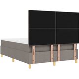  LED Box Spring Krevet Sivo-smeđa 140 x 200 cm tkanina | shoptok.hr